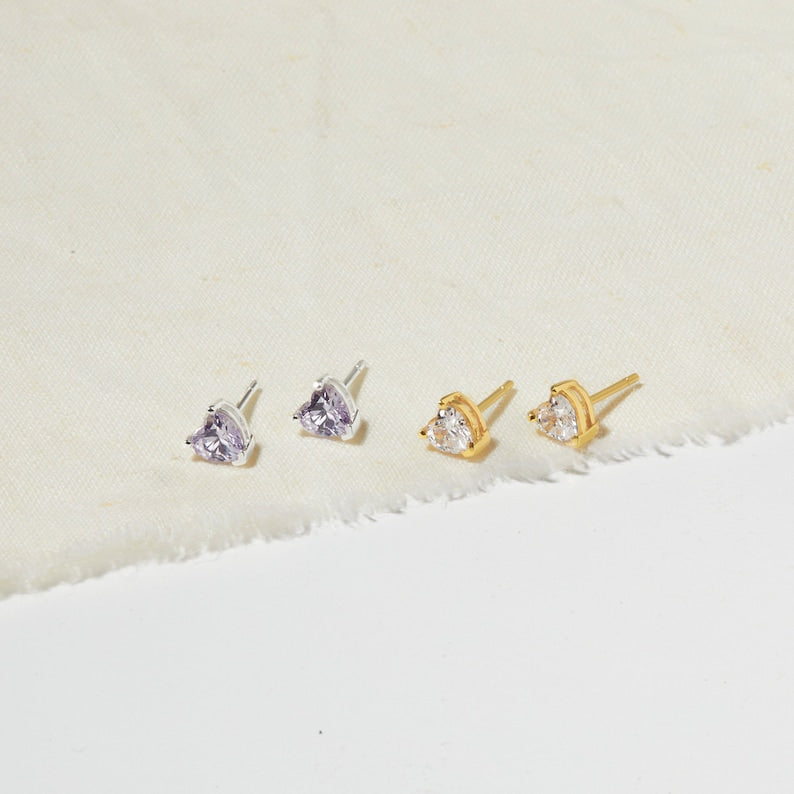 CZ Birthstone Stud Earrings