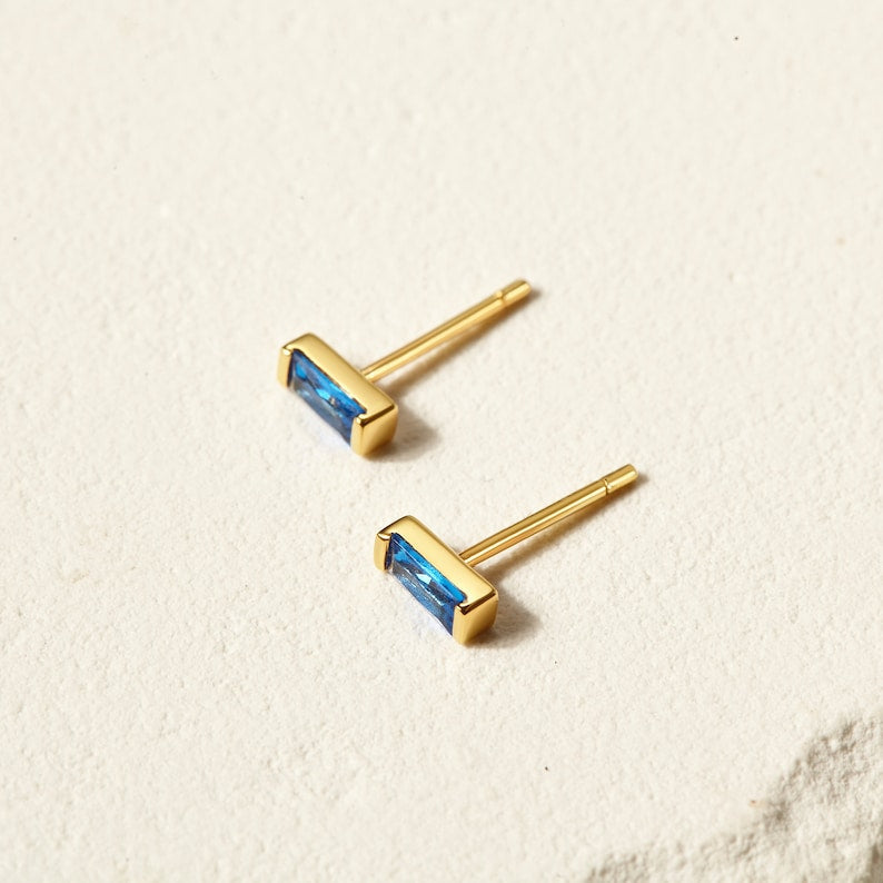 CZ Birthstone Stud Earrings