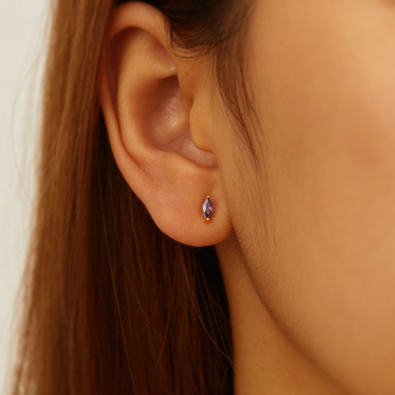 CZ Birthstone Stud Earrings