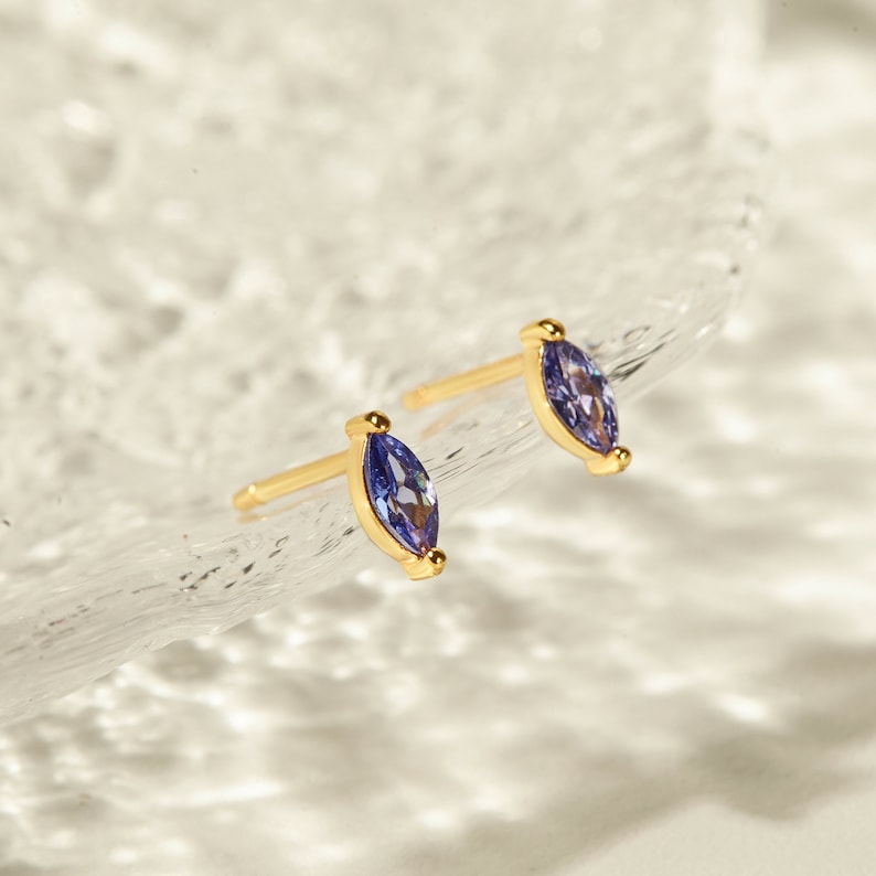 CZ Birthstone Stud Earrings