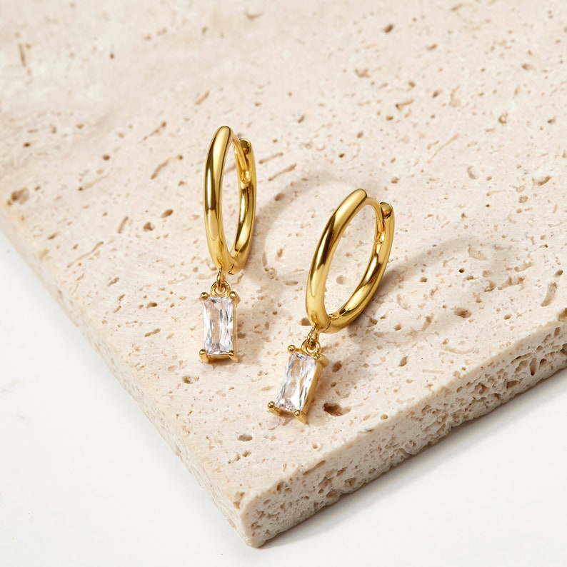 Birthstone Huggie Hoop Earrings