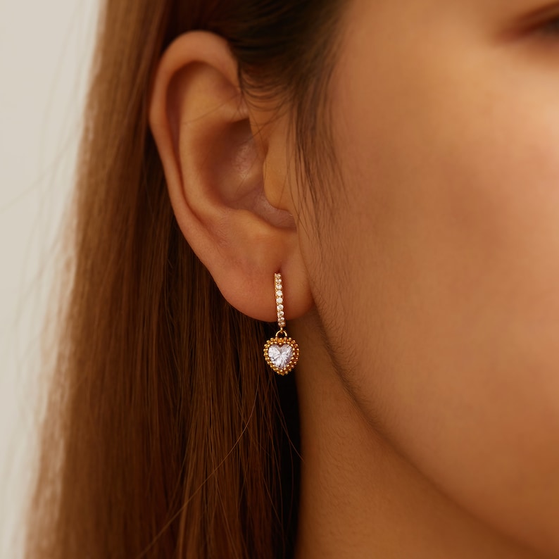 Heart Birthstone Earrings