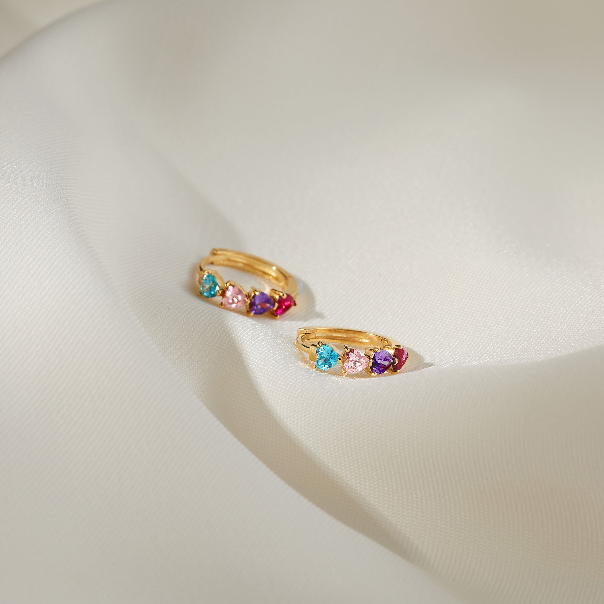 Birthstone Huggie Earrings For Mom