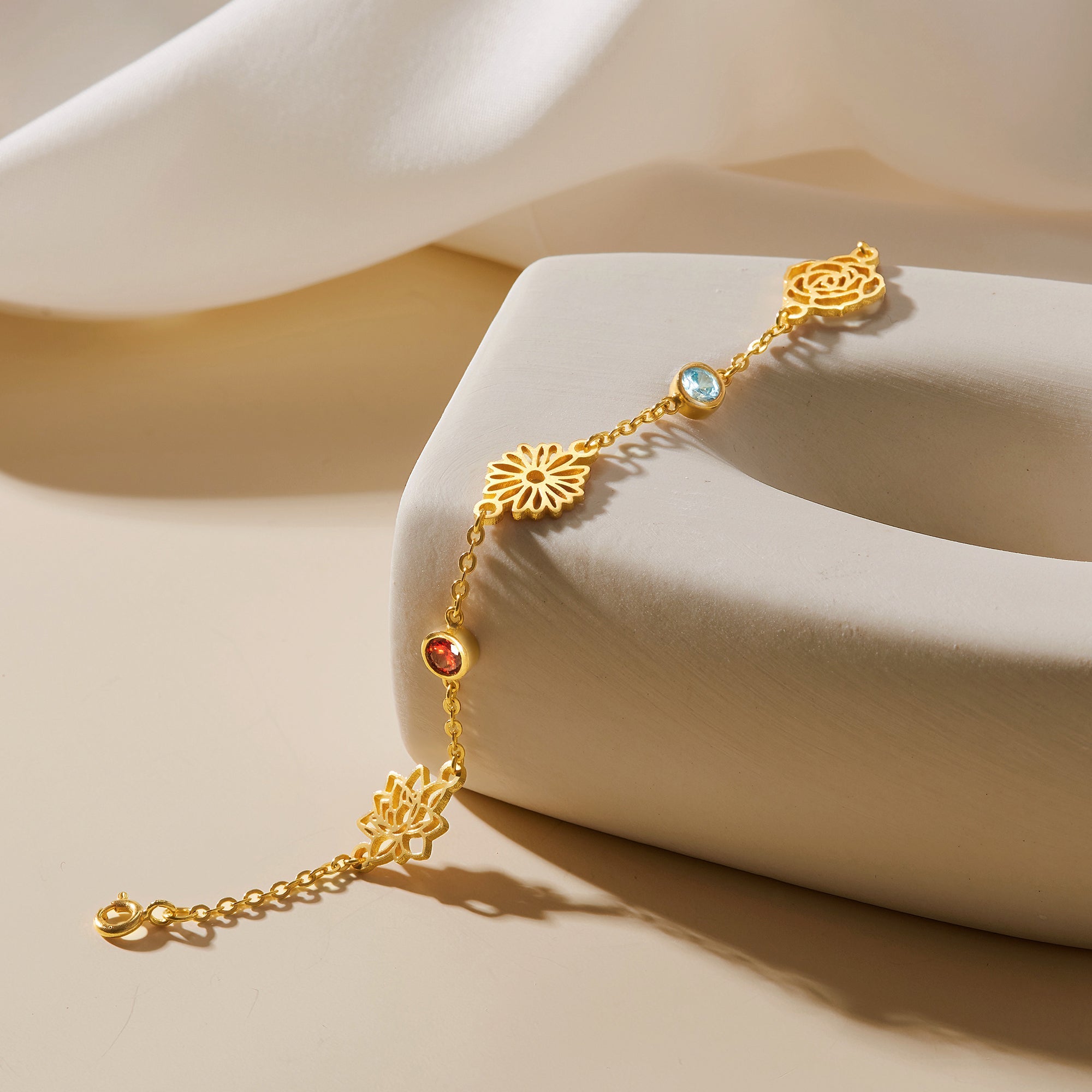 Birth Month Flower Bracelet For Mom