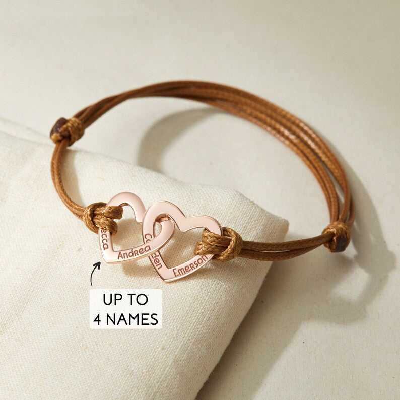 Mother Heart Bracelet With Kids' Name