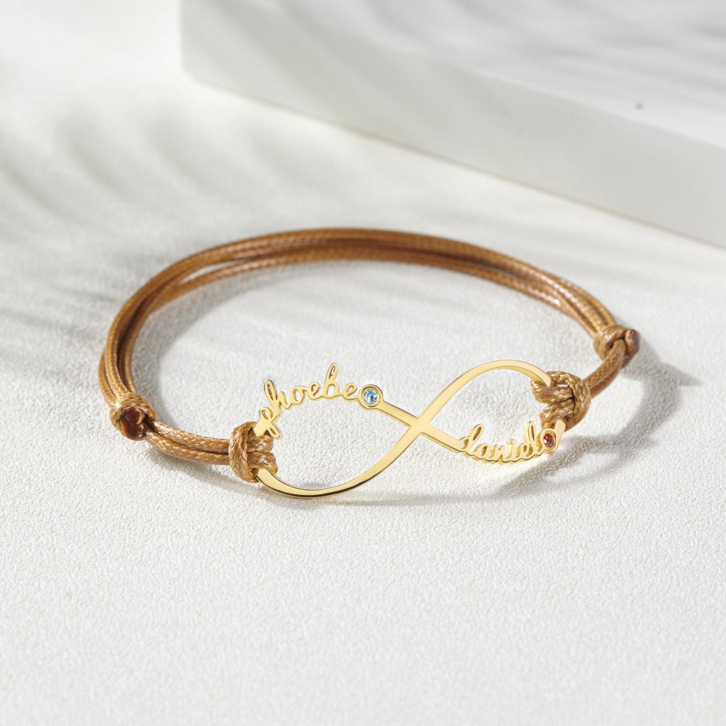 Infinity Name Bracelet With Birthstone