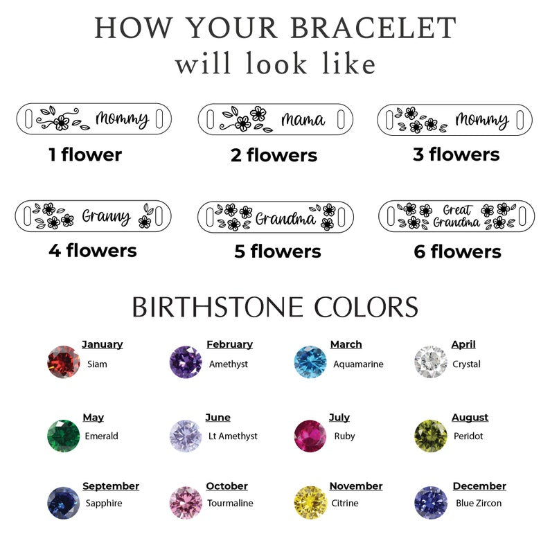Leather Bracelet With Birthstone