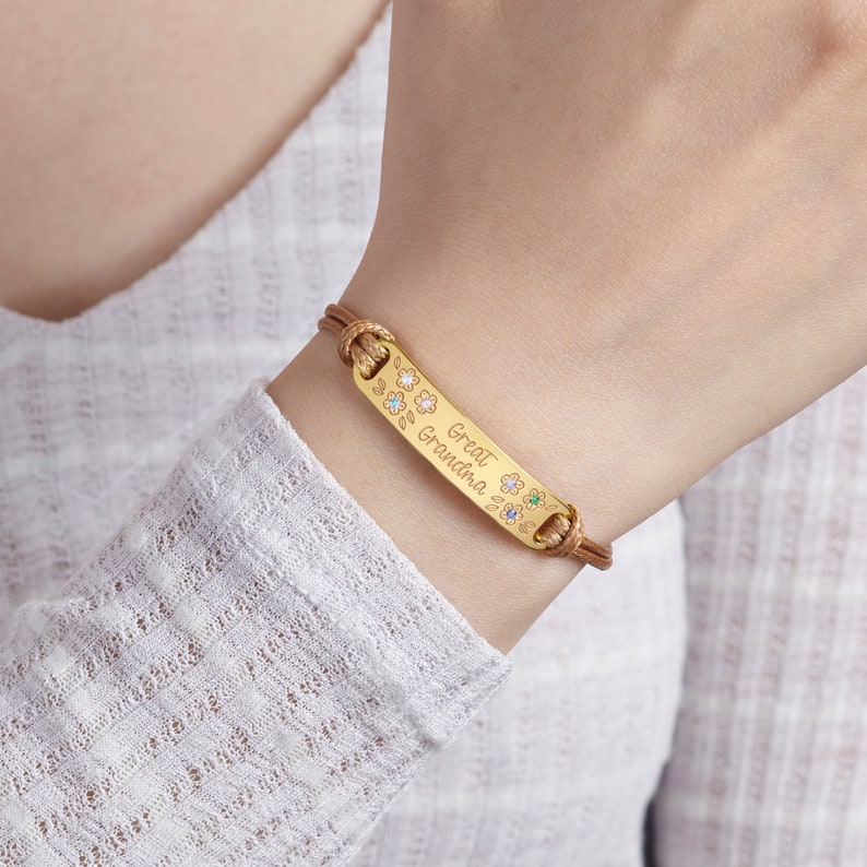 Leather Bracelet With Birthstone