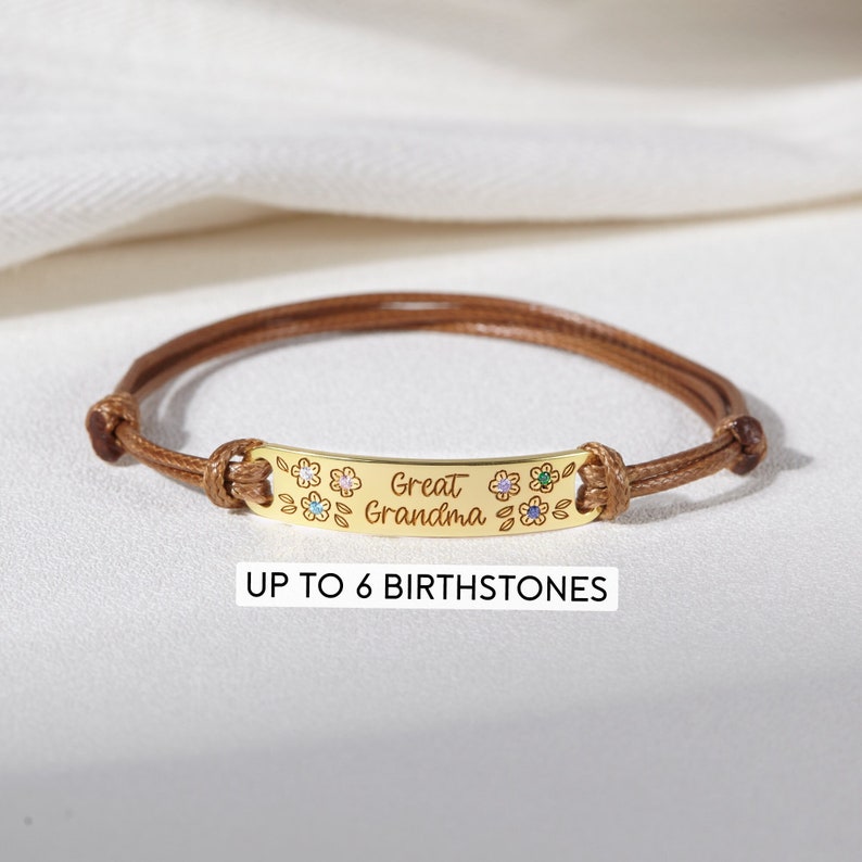 Leather Bracelet With Birthstone