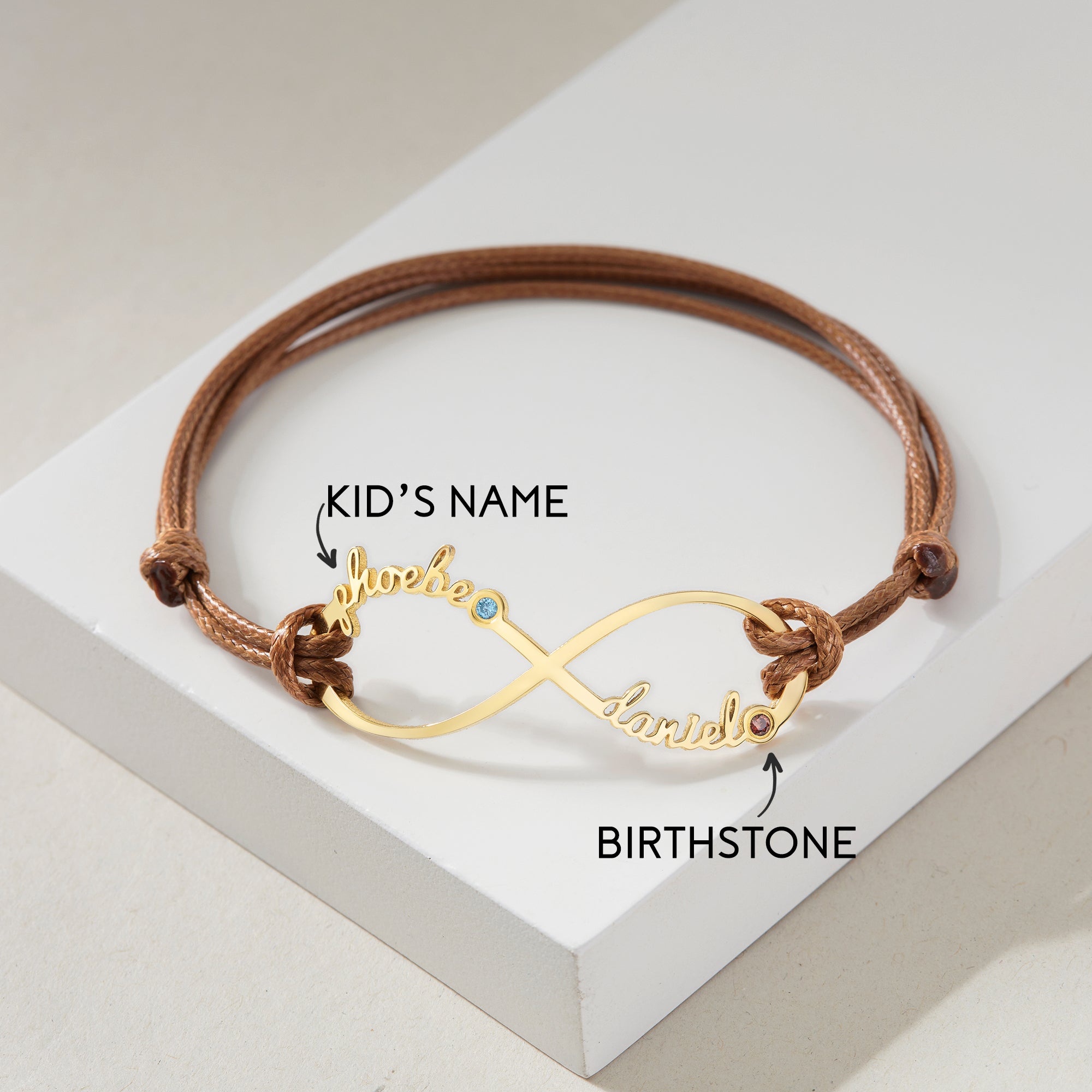 Infinity Name Bracelet With Birthstone