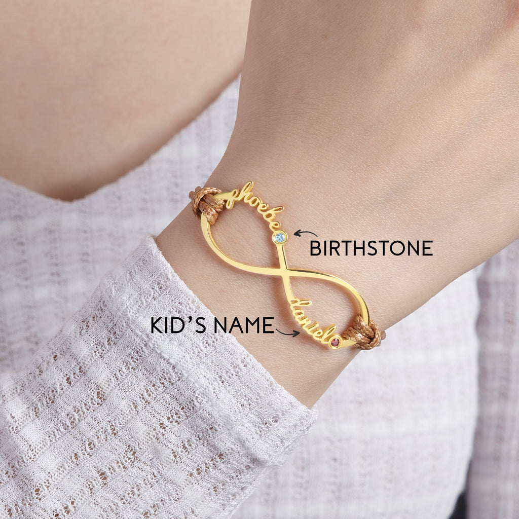 Infinity Name Bracelet With Birthstone