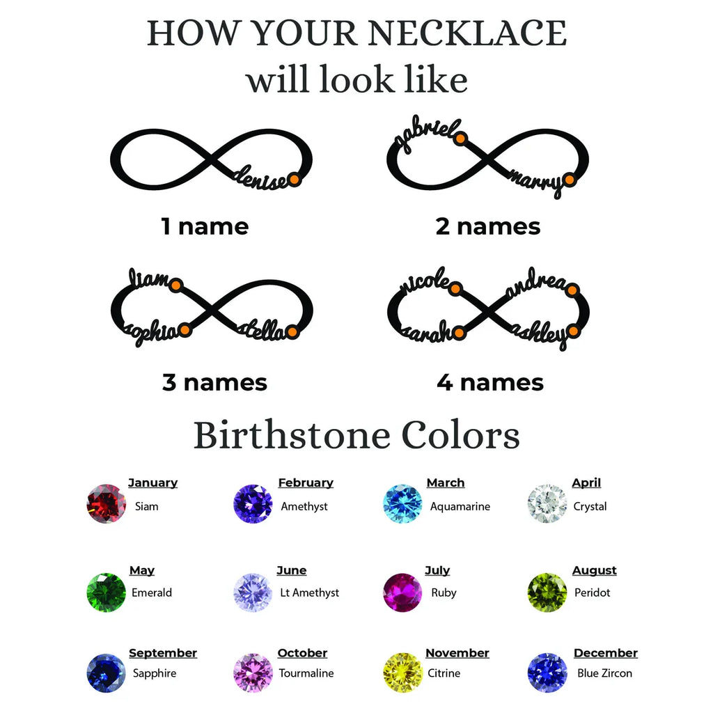 Infinity Name Bracelet With Birthstone