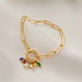 Custom Birthstones Charms Bracelet - Paper Chain